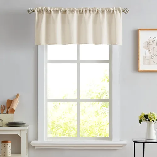Vista 54 de Melodieux Cortinas de Niveles Semitraslúcidas Negras de 24 Pulgadas de Largo para Cocina, Cafetería, Dormitorio, Ventanas Pequeñas, Aspecto de Lino