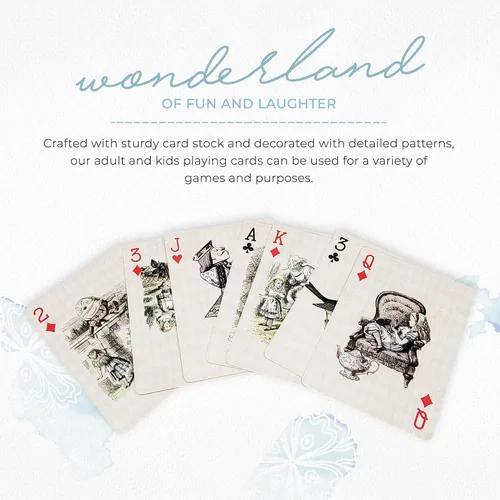 Vista 5 de Serenity Fair Alice's Adventures in Wonderland - Baraja de 54 cartas únicas (beige)