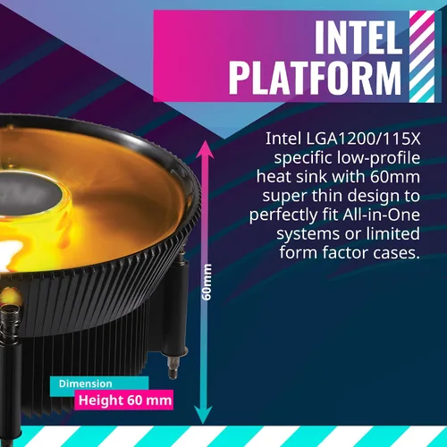 Vista 2 de Cooler Master i71C RGB para el enfriador de aire Intel CPU, aletas de aluminio negro anodizado