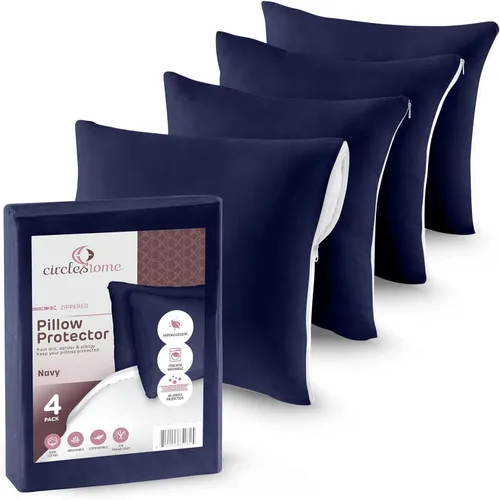 Vista 6 de CIRCLESHOME Protectores de almohada europeos – Fundas de almohada 100% algodón transpirable – Fundas de almohada cuadradas de 26 x 26 pulgadas