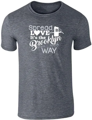 Vista 8 de Pop Threads Spread Love Its The Brooklyn Way Graphic Tee Camiseta para hombre