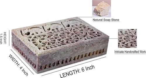 Vista 5 de Hashcart Joyero de mármol pequeña caja decorativa de tarot, caja de almacenamiento de baratijas, caja de esteatita tallada a mano, gran regalo