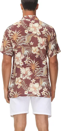 Vista 2 de MCEDAR Hawaiian Shirt for Men Regular Fit Short Sleeve Button Down Summer Beach Tropical Aloha Shirts S-3XL