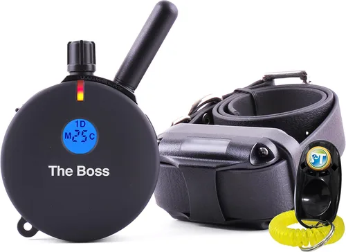 Vista 2 de Educator ET-800 The Boss E Collar para entrenamiento de perros con control remoto, rango de 1 milla, impermeable, 100 niveles de estimulación