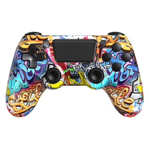 Vista 4 de TIANHOO Controlador inalámbrico compatible con PS4/Pro/Slim, con retroalimentación de vibración, detección de movimiento, panel táctil, barra