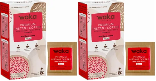 Vista 15 de Waka - Café instantáneo de calidad, tostado medio descafeinado, granos arábica y liofilizados. Bolsa de 35 porciones para café instantáneo caliente