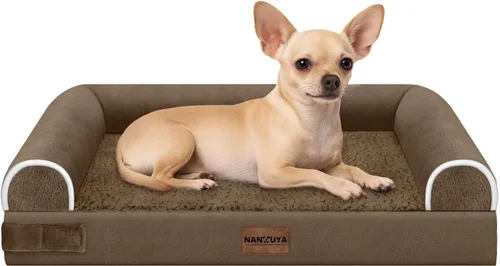 Vista 14 de NANUYA - Cama ortopédica para perros de tamaño mediano/grande, lavable: Camas con almohada para perros de tamaño mediano/grande, sofá de espuma