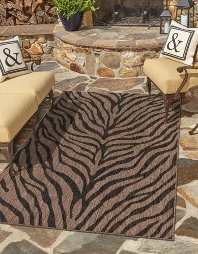 Vista 13 de Unique Loom Outdoor Safari Collection - Alfombra de área - Tsavo (2' x 3' 1", rectangular, azul/marfil)