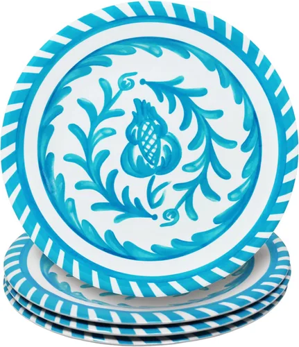 Vista 8 de Le Cadeaux Plato de ensalada de melamina de 9 pulgadas, juego de 4, Palermo