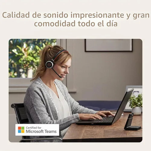 Vista 4 de Jabra Evolve 65 SE - Auriculares inalámbricos mono - Auriculares Bluetooth con micrófono de cancelación de ruido, batería de larga duración