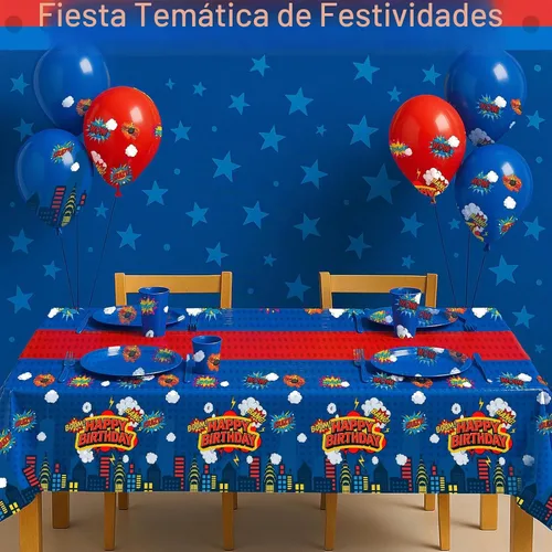 Vista 3 de Mantel rectangular de 3 piezas para decoración de fiestas de cumpleaños, mantel de plástico de 108 x 54 pulgadas, desechable, suministros