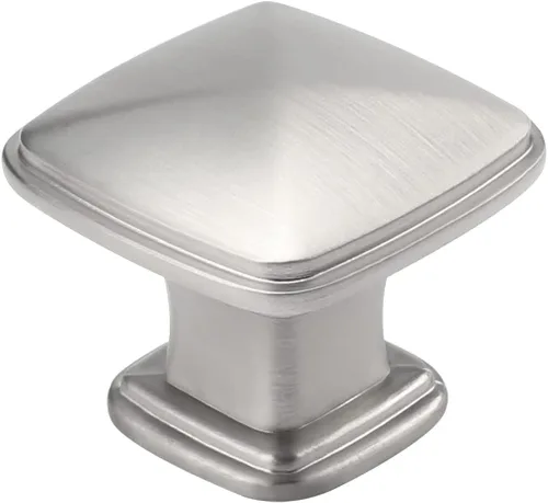 Vista 11 de homdiy Paquete de 5 pomos de gabinete de cocina de níquel cepillado para cajones, herrajes cuadrados sólidos plateados para gabinetes de tocador