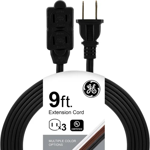 Vista 7 de GE - Cable de extensión, tira de alimentación, punta, calibre, tapas de toma de corriente de seguridad de giro a cierre, clasificación