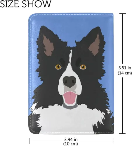 Vista 4 de My Daily - Funda protectora para pasaporte de piel con diseño de perro lindo, perro 4, Cartera delgada