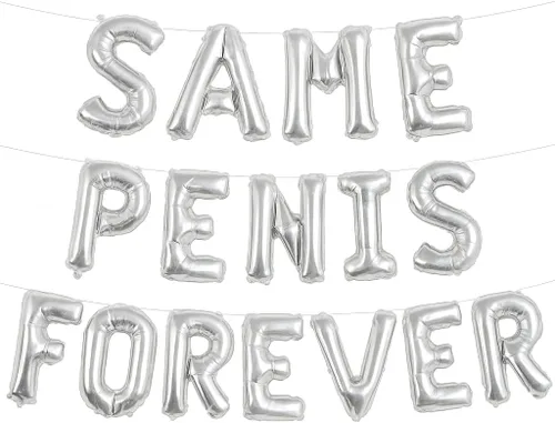 Vista 8 de Globos colgantes de 16 pulgadas con texto en inglés "Same Forever", globos de letras de aluminio de oro rosa para bodas, despedidas de soltera