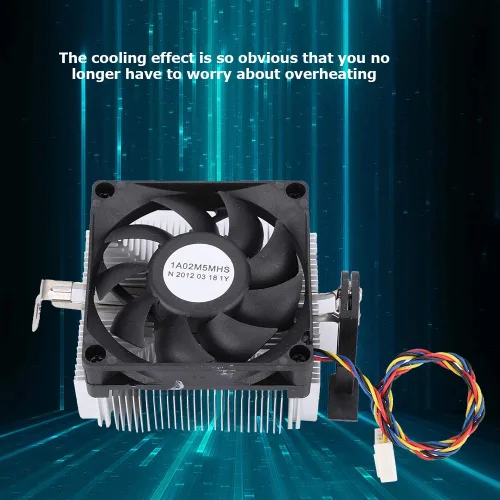 Vista 2 de Ventilador de refrigeración de CPU, rodamiento hidráulico de 12 V, ventilador silencioso de refrigeración de CPU de 2200 RPM, disipador de calor