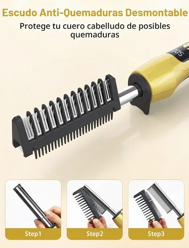 Vista 8 de Peine caliente eléctrico de 180°F-500°F para pelucas y cabello de mujer