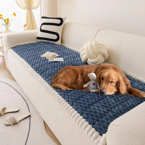 Vista 16 de HANDONTIME Funda para sofá de perro con diseño geométrico de jacquard, fundas de sofá lavables, divertidas y esponjosas, funda de cojín para sofá