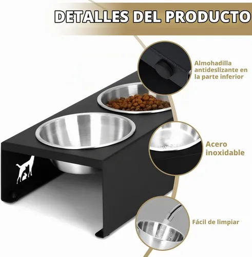 Vista 7 de Cuencos elevados para gatos con base antideslizante, platos elevados para gatos con soporte integrado inclinado a 15° antivómito, incluye 3 cuencos