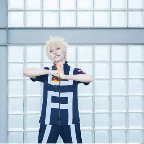 Vista 8 de Disfraz de anime Mha Bnha Cosplay uniforme con 3 llaveros para Halloween