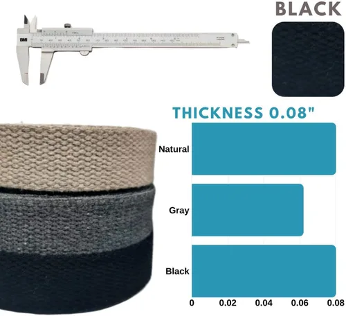 Vista 7 de Correas de algodón pesado de 1 pulgada - Correas para artes y manualidades - (negro, 25 yardas), MATADOR USEFUL GOODS