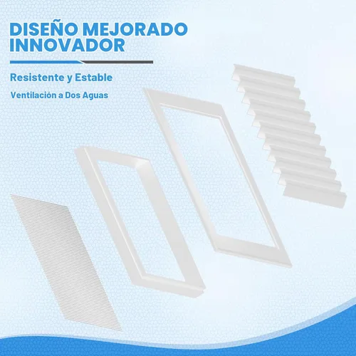 Vista 5 de Ventilación de Ático de Aluminio Premium de 6"x6" con Malla, Flujo de Aire Óptimo para Áticos, Cobertizos y Hastiales, Abertura de Ventilación