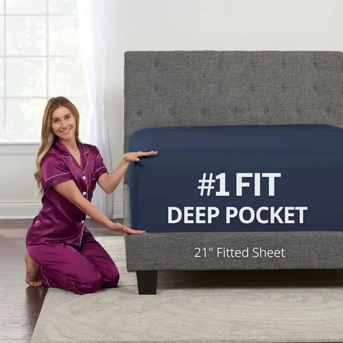 Vista 9 de DeaLuxe Sábana bajera ajustable de 16 pulgadas - gris medio, individual de 16 pulgadas