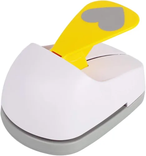 Vista 2 de Perforadora de palanca para manualidades de 3 pulgadas con forma de corazón, herramienta profesional para manualidades de papel, proyectos