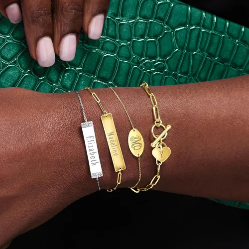Vista 4 de Ross-Simons RS Pure Plain - Pulsera de eslabones de clip de papel con clip de oro amarillo italiano de 14 quilates, personalizada, 8 pulgadas, Oro