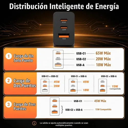 Vista 2 de Cargador súper rápido de 65 W PD3.0 y 6/10 pies USBC Cable para Samsung