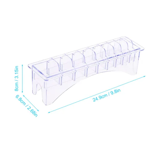 Vista 4 de Estuche organizador rectangular para cortar el cabello, peine guía de plástico, caja de almacenamiento de 10 bloques, herramientas universales