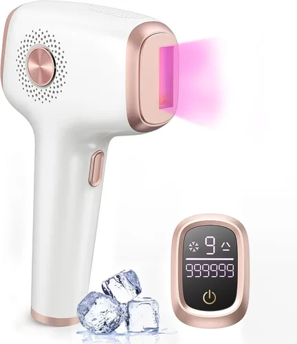 Vista 8 de INNZA Depilación láser con función de cuidado de enfriamiento por hielo para mujeres, permanente, 999,999 destellos sin dolor IPL, dispositivo