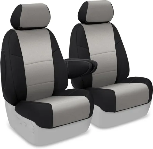Vista 14 de Coverking Funda de asiento de cubo delantero 50/50 para modelos seleccionados de Honda Element - Neosupreme Solid (negro)