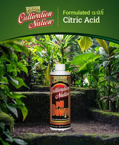 Vista 2 de FoxFarm Cultivation Nation pH Down for Plants' Soluciones de nutrientes - Formulado con ácido cítrico para ajuste - Ideal para suelos e hidroponía