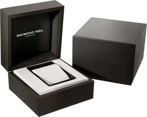 Vista 4 de Raymond Weil Reloj automático de acero inoxidable con esfera plateada 2837-Pc-00659 para hombre, Negro -, Cronógrafo, reloj automático