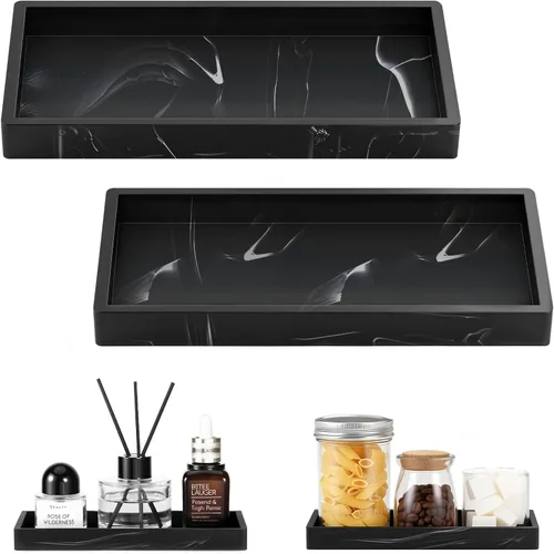 Vista 10 de Luxspire Bandeja de tocador de baño, bandeja de silicona para encimera de cocina de 7.9 x 4 pulgadas para dispensador de jabón, organizador