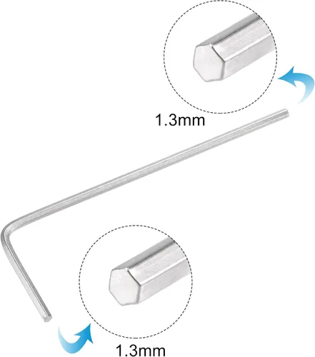 Vista 3 de uxcell Llave hexagonal de 0.051 in, herramienta de reparación CR-V de brazo largo en forma de L 6 piezas