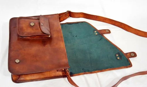 Vista 5 de 15 "nuevo marrón para hombre genuino vintage cuero mensajero bolso hombro portátil, Marrón