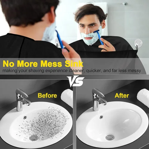 Vista 5 de Delantal de barba para barba, regalo del día del padre, babero para recortar barba, atrapa pelo, regalos para hombres, aniversario, día de San