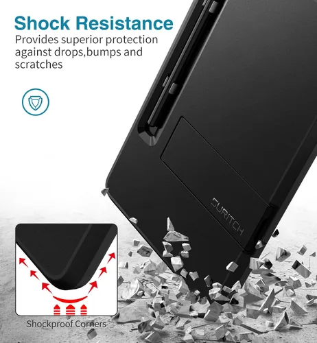 Vista 6 de SURITCH Funda resistente para Samsung Galaxy Tab S6 lite de 10.4 pulgadas 2024/2022/2020, protector de pantalla integrado de cuerpo completo, Grafito