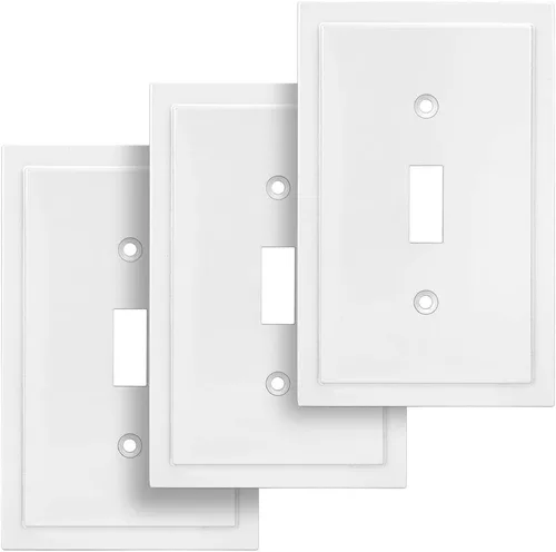 Vista 30 de Henne Bery Placa decorativa de pared con borde moderno, tapa de tomacorriente para cubrir enchufe, aleación de zinc maciza duradera