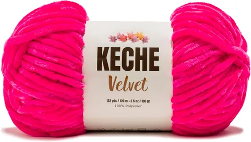 Vista 96 de Keche Hilo para ganchillo, hilo de terciopelo, chenilla suave, manta de bebé voluminosa amigurumi Yarn 3.53 oz (132 yardas) - Arona