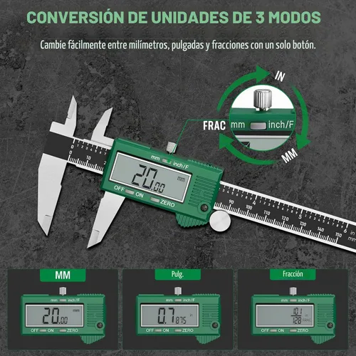 Vista 4 de SK 6'' Digital Calipers, Vernier Caliper Measuring Tool, ±0.001" Accuracy Electronic Calibrador with Large LCD Screen, Auto-Off Feature