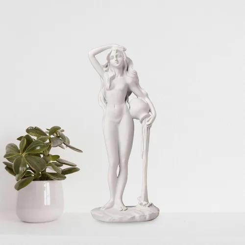 Vista 7 de Escultura de la diosa del nacimiento de Venus de 7.4 x 2.8 pulgadas, arte clásico de resina blanca, decoración del hogar y la oficina, para boda