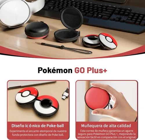 Vista 2 de Funda de transporte compatible con Pokémon GO Plus +, AOLION Funda protectora de silicona resistente al agua con aspecto clásico y excelente