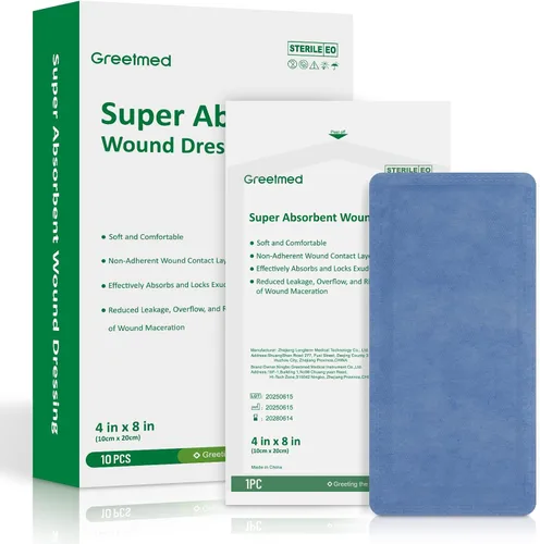 Vista 8 de Apósito súper absorbente para heridas de 4 x 4 pulgadas, paquete individual de curación rápida de heridas, vendajes antiadherentes, almohadillas