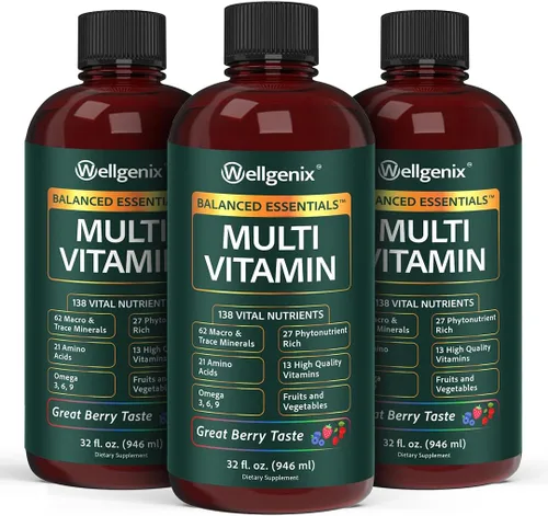 Vista 10 de Suplemento líquido nutricional Balanced Essentials, 32 onzas, Very Berry, HBE, 1, 1 138 nutrients per serving in a smooth berry liquid: vitamins