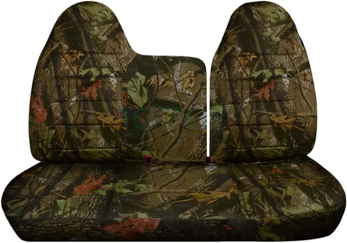 Vista 12 de Totally Covers Compatible con Ford F-150 F-250 1997-1998 Camo Fundas de asiento de camión (banco dividido delantero 40/60) sin reposabrazos/consola