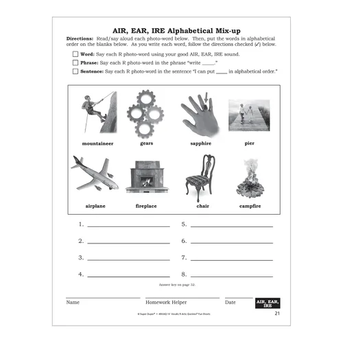 Vista 7 de Super Duper Publications Artic Quickies Reproducible Workbook for Vocalic R Speech Therapy - Articulation Worksheets Educational Learning