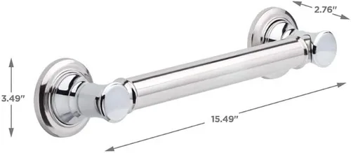 Vista 3 de DELTA FAUCET 41612 Barra de agarre tradicional, 12 pulgadas, cromada